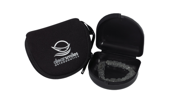 Clear Smiles Orthodontics Retainer Case with Zip pouch